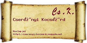 Cserényi Kocsárd névjegykártya